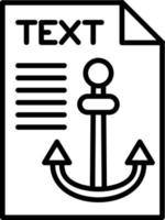 stile dell'icona del testo di ancoraggio vettore