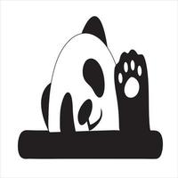 simpatico cartone animato con zampa d'ondeggiamento del panda, illustrazione vettoriale