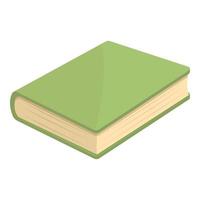 verde libro icona cartone animato vettore. Aperto studia vettore