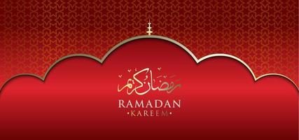 Ramadan kareem Arabo rosso lusso sfondo vettore