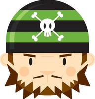 cartone animato spavaldo bandana pirata personaggio vettore