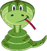 carino cartone animato cobra serpente personaggio vettore