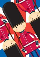 cartone animato Britannico beefeater reale palazzo guardie ✔ vettore