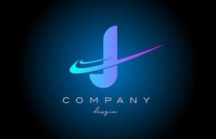 j rosa blu alfabeto lettera logo con Doppio svolazzare. aziendale creativo modello design per azienda e attività commerciale vettore