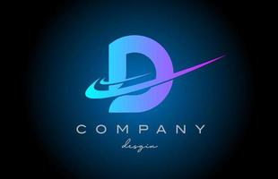 d rosa blu alfabeto lettera logo con Doppio svolazzare. aziendale creativo modello design per azienda e attività commerciale vettore