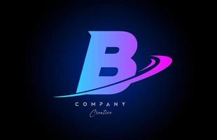 B rosa blu alfabeto lettera logo icona design con svolazzare. creativo modello per azienda e attività commerciale vettore