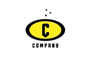 ellisse c alfabeto grassetto lettera logo con punti. creativo modello design per attività commerciale e azienda nel giallo e nero vettore