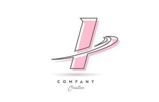 io rosa grigio linea alfabeto lettera logo icona design con svolazzare. creativo modello per attività commerciale e azienda vettore
