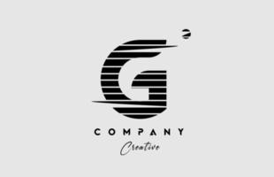 Linee g alfabeto lettera logo icona design nel nero e bianca. creativo modello per azienda e attività commerciale con strisce vettore