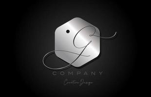 argento grigio g alfabeto lettera logo icona design con metallo e elegante stile. creativo poligono modello per attività commerciale e azienda vettore