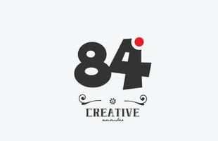 grigio 84 numero logo icona design con rosso punto. creativo modello per azienda e attività commerciale vettore