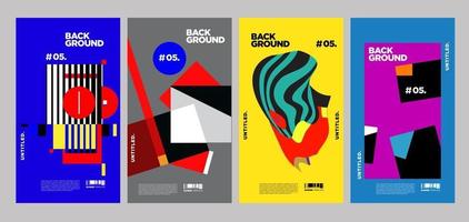 vector design colorato layout collage per copertina di una rivista