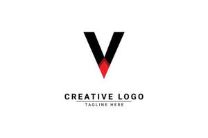 iniziale lettera v logo. rosso e nero forma c lettera logo con ombra utilizzabile per attività commerciale e il branding loghi. piatto vettore logo design modello elemento.