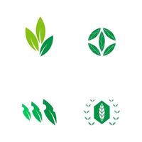 piatto emblema logo design per agricoltura con il concetto di verde le foglie vettore. verde natura logo Usato per agricolo sistemi, agricoltori, e piantagione prodotti. logo modello. vettore