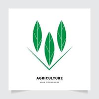 piatto emblema logo design per agricoltura con il concetto di verde le foglie vettore. verde natura logo Usato per agricolo sistemi, agricoltori, e piantagione prodotti. logo modello. vettore