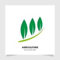 piatto emblema logo design per agricoltura con il concetto di verde le foglie vettore. verde natura logo Usato per agricolo sistemi, agricoltori, e piantagione prodotti. logo modello. vettore