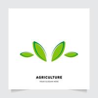 piatto emblema logo design per agricoltura con il concetto di verde le foglie vettore. verde natura logo Usato per agricolo sistemi, agricoltori, e piantagione prodotti. logo modello. vettore