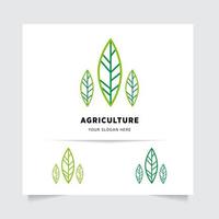 piatto emblema logo design per agricoltura con il concetto di verde le foglie vettore. verde natura logo Usato per agricolo sistemi, agricoltori, e piantagione prodotti. logo modello. vettore