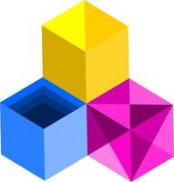 il illustrazioni e clipart. logo design. cubi isolato su bianca vettore