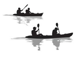 avventura in kayak sul vettore grafico illustrazione