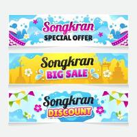 banner di vendita del festival di songkran vettore