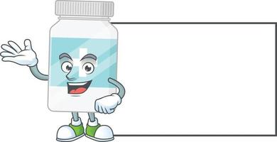 supplemento bottiglia cartone animato personaggio vettore