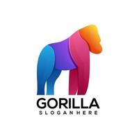 logo gorilla colorato gradiente vettore