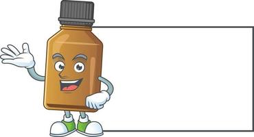 sciroppo cura bottiglia cartone animato personaggio vettore
