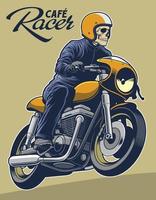 l & # 39; illustrazione vettoriale di cafe racer per il casco di elementi di logo può essere rimossa