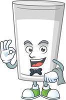 bicchiere di latte cartone animato personaggio vettore