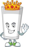 bicchiere di latte cartone animato personaggio vettore