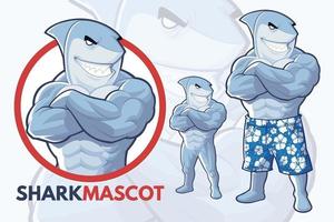 disegno della mascotte dello squalo vettore