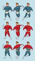 pacchetto di supereroi in varie pose vettore