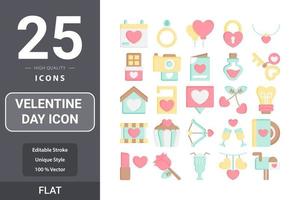 design piatto icona del giorno di velentine vettore