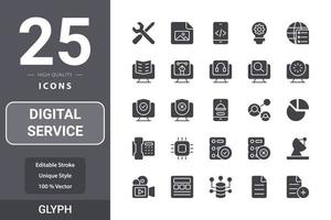 icon pack di servizi digitali per il design del tuo sito web, logo, app, ui vettore