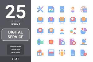 icon pack di servizi digitali per il design del tuo sito web, logo, app, ui vettore