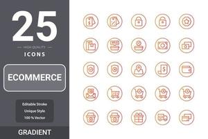 icon pack di e-commerce per il design del tuo sito web, logo, app, ui vettore