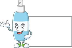 spray mano disinfettante cartone animato personaggio vettore