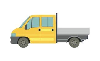 grande camion carico giallo su sfondo bianco - vettore