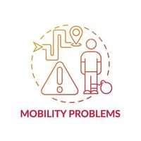 icona di concetto di problemi di mobilità vettore