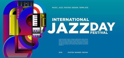 vettore colorato internazionale jazz giorno banner design