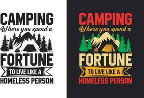 creativo retrò Vintage ▾ campeggio t camicia design gratuito Scarica, campeggio elementi gratuito Scarica vettore