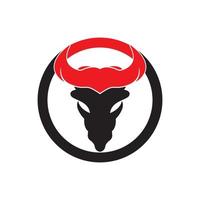 Toro testa logo vettore icona illustrazione design