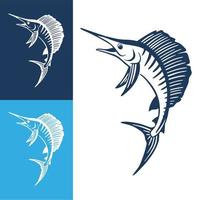 mano disegnato Marlin pesce salto. design elementi per logo, etichetta, emblema, cartello, marca marchio. vettore illustrazione.