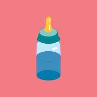 bambino bottiglia. nutrizione nel il plastica contenitore per un' neonato. isolato vettore illustrazione nel cartone animato stile