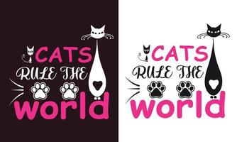 gatti regola il mondo t camicia design vettore