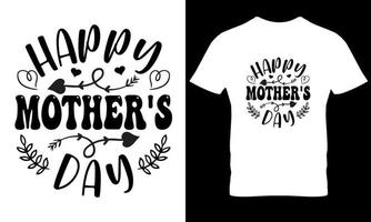 design della maglietta per la festa della mamma felice vettore