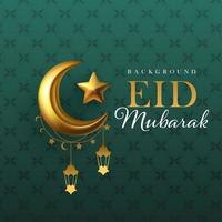 eid mubarak d'oro mezzaluna Luna con stella modello design vettore illustrazione