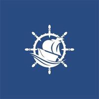 nave emblema logo vettore