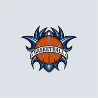 pallacanestro sport emblema logo vettore